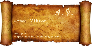 Acsai Viktor névjegykártya